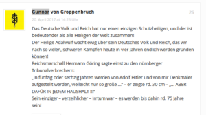 Gunnar R. zu Hitlers Geburtstag (Screenshot 20.4.17)