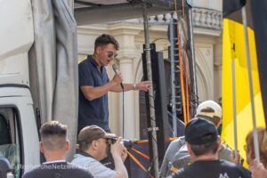 Silvio Hemmelmayr bei Rede auf Identitären-Demo 29.7.23 Wien (Foto: RechercheNetzwerk Berlin)