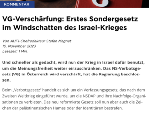 Stefan Magnet kommentiert die Novellierung des Verbotsgesetzes: Nichts davon ist richtig! (Screenshot AUF1, 10.11.23)