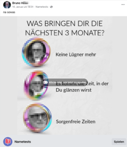 Bruno H. macht auf Facebook den Test, was die nächsten 3 Monate bringen. Die Verurteilung mit einer unbedingten Haft war nicht dabei. (Screenshot FB Bruno H. 10.1.24)