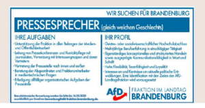 AfD Jobinserat: "Freilich", Heft 7, S. 42