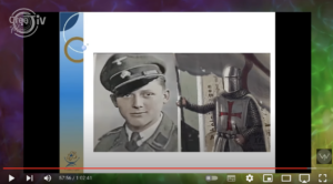 Von Mandody eingespielter Film: SS-Soldat als "moderner Ritter" (Screenshot YouTube-Video 7.7.23, "Volition")