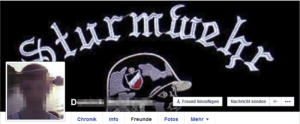 Headerbild auf Facebook-Profil D.W. mit der Neonazi-Band "Sturmwehr" (Screenshot FB 28.7.15)