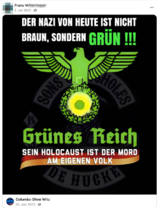 Franz M. "Grünes Reich" (Screenshot FB 2.7.23)