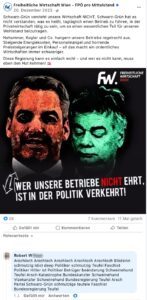 Robert W. mit äußerster Primitivität über die Bundesregierung (Screenshot FB 5.1.23)