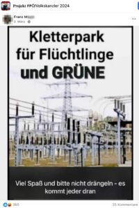 Franz M., FPÖ Perg, in der blauen Fan-Gruppe "Projekt FPÖ" (Screenshot FB 2.3.24)