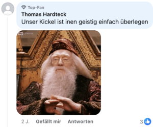 Hardteck über "Kickel" (Screenshot FB 17.12.21)