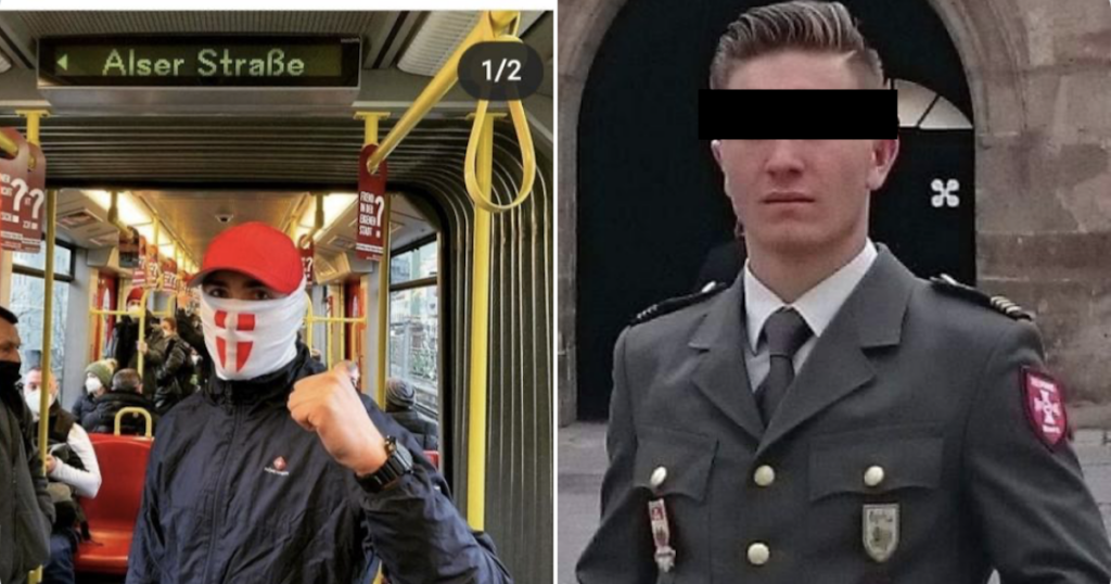 Hetzflyer in U-Bahn – beteiligt der Identitäre Laurenz G (Tweet ÖRA)