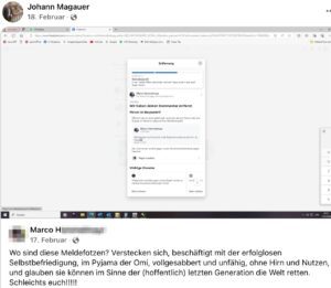 Johann Magauer (FPÖ Hofkirchen) teilt Marco H. (Screenshot FB 18.2.24)