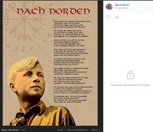Hitler-Junge mit Honsik-Text bei Siegfried P. (Screenshot vk.com 18.1.23)