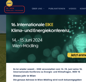 Ankündigung der EIKE-Jahreskonferenz 2024 in "Wien-Mödling" (Screenshot Website EIKE)
