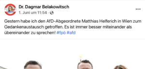 Belakowitsch postet Foto nit Ries und Helferich (Schreenshot FB 1.6.24)