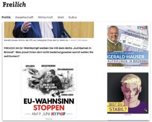 FPÖ, Hauser und Olympia bei Freilich (Screenshot 5.6.24)