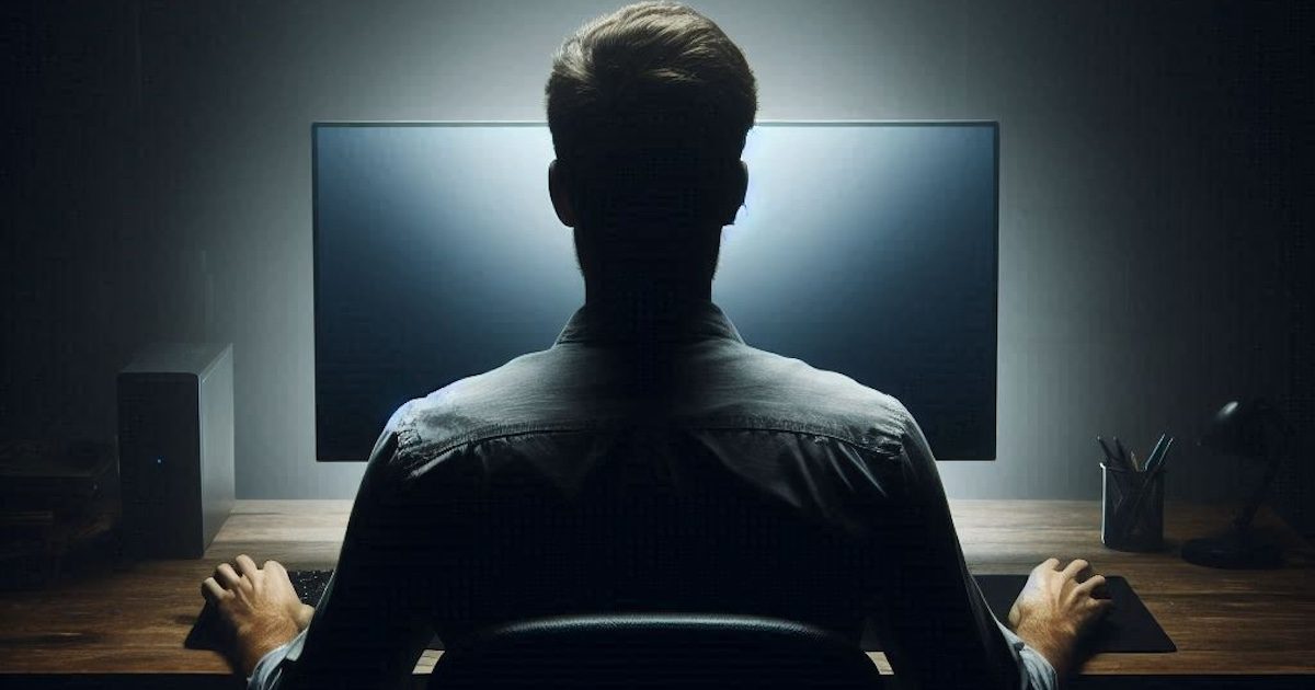 Einsam vor dem Computer (Symbolbild; KI-generiert)