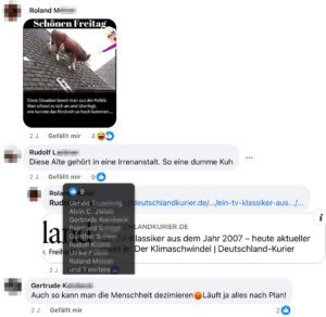 Kommentare bei Jutta Poglitsch zu Gewessler (FB Screenshot 20.4.22)