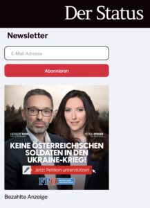 FPÖ (Kickl/Steger) bei Status (Screenshot 6.6.24)