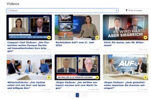 Jürgen Elsässer bei AUF1 (Screenshot Website AUF1 16.7.24)