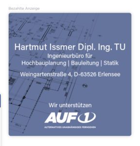 Hartmut Issmer als Unterstützer von AUF1 (Screenshot AUF1 16.7.24)