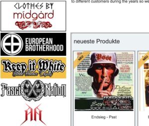 CD-Cover mit Hitler-Zitaten (Screenshot Startseite Midgård-Versand 6.12.23)
