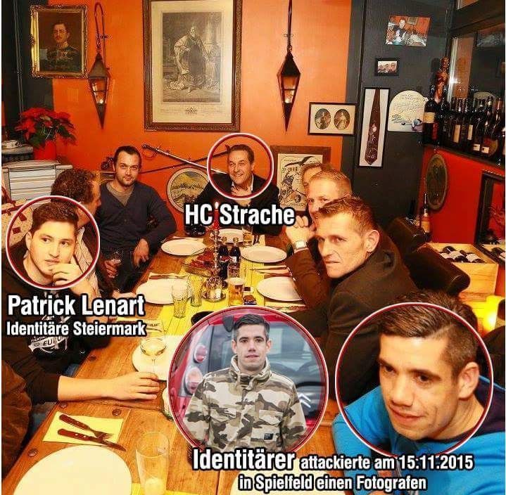 Neben Strache und den Identitären (Patrick Lenart, Peter D.) auch AUF-Polizist Josef H. (Spielfeld 15.11.15)