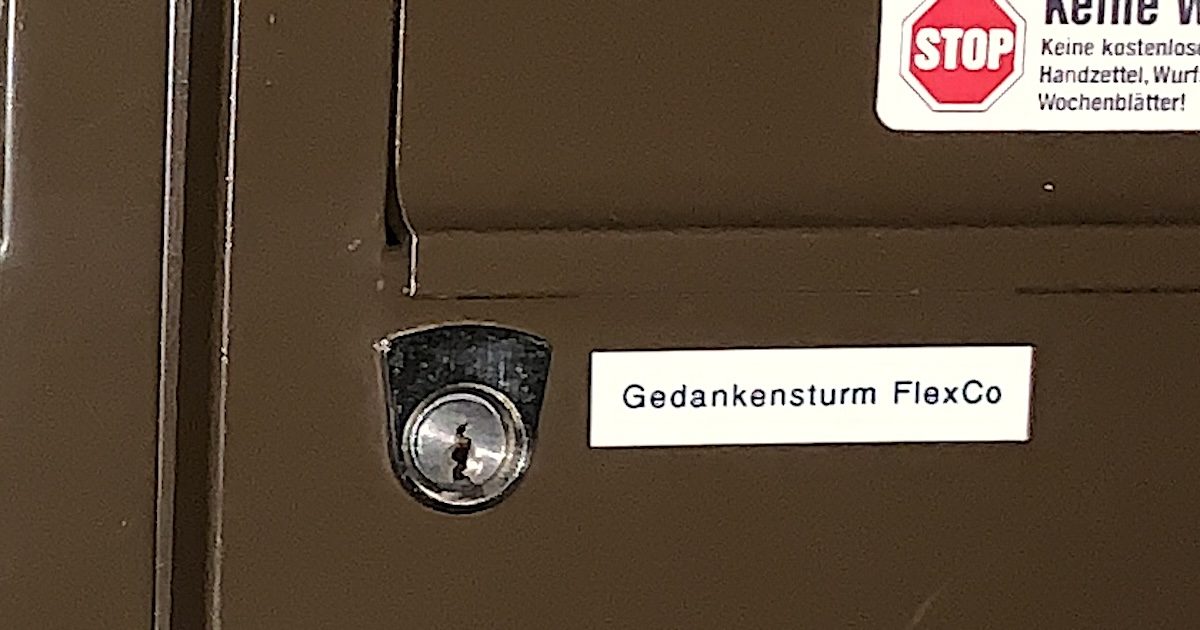 Briefkasten Firma "Gedankensturm" in 1090 Wien (@ SdR)