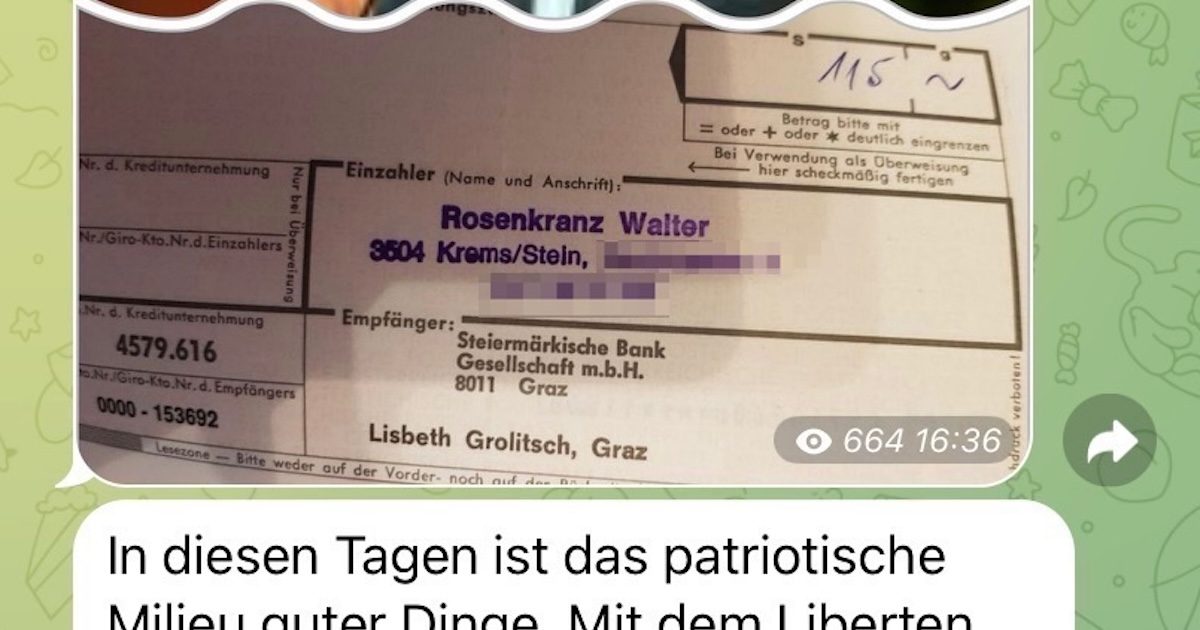 Erlagschein im Posting (Adresse von SdR verpixelt; TG 25.10.24)
