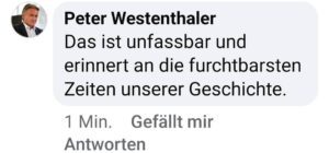 Peter Westenthaler als Kommentar zum De-Banking von Lepuschitz: "Das ist unfassbar und erinnert an die furchtbarsten Zeiten unserer Geschichte." (Screenshot FB 17.12.24)