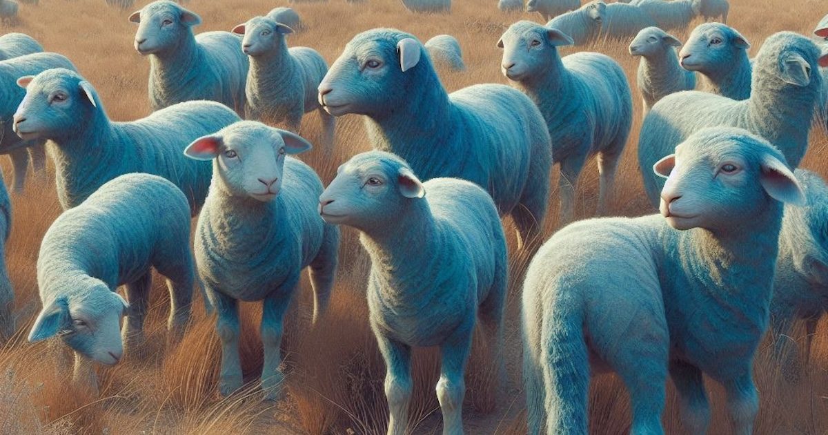 Blaue Unschuldslämmer (KI-generiert)