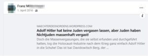 Franz M.: Link zu "Adolf Hitler hat keine Juden vergasen lassen, aber Juden haben Nichtjuden massenhaft vergast!" Nichtjuden massenhaft vergast!