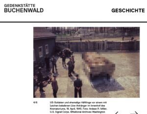 Aufnahme aus dem KZ Buchenwald, April 1945 (Verpixelung durch SdR)