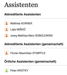EP-Assistent*innen Steger (Screenshot Website EP, Stand 6.4.25)