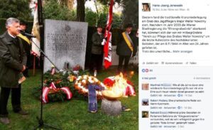 Robert Podany zum Nowotny-Gedenken 2016: "phantastische Rede von Herrn Kurzmann" (Screenshot FB Jenewein)