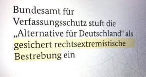 Bundesamt für Verfassungsschutz stuft die AfD als gesichert rechtsextremistisch ein (Pressemitteilung BfV)