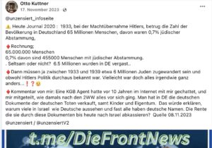 Kuttner über im Holocaust ermordete deutsche Juden (Screenshot FB 17.11.23)