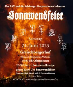 Interne Ankündigung Sonnwendfeier FAV und Burschenschaften Salzburg