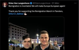 Martin Sellner und Dries Van Langenhove in Flandern (Screenshot X 27.3.25)
