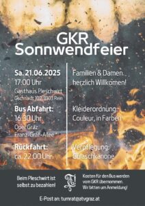 Einladung Sonnwendfeier des Grazer Korporations Rings (GKR) beim Pleschwirt in Rein