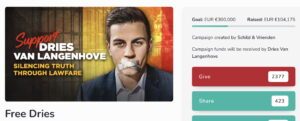 Spendenkampagne für Van Langenhove: Spendenziel 300.000 Euro