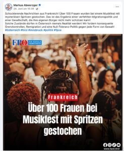 Abwerzgers rassistisches Posting am 24.6.25 (Screenshot FB)