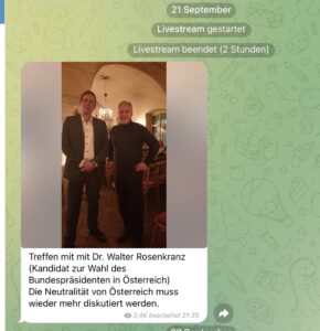 Patrick Poppel mit Walter Rosenkranz (Screenshot TG 21.9.22)