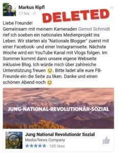 Ripfl und Schmidt: Nationales Medienprojekt "Jung-National-Revolutionär-Sozial" (Screenshot via FPÖ Fails 2017)