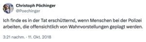 Tweet Christoph Poechinger 11.10.18 ad Sibylle G. im BVT-U-Ausschuss