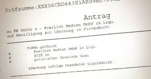 Die "Freilich Medien GmbH" aufgelöst