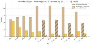 Rechtsextreme Straftaten/Verbotsgesetz und Verhetzung: Verurteilungen seit 2017 (Grafik SdR)