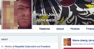 Hans-Jörg Jeneweins privates FB-Profil – nur noch für "Freunde" einsehbar