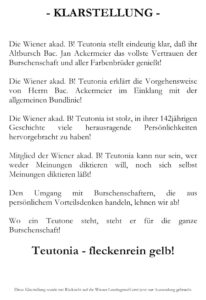 Die "Klarstellung" der Teutonia Wien (2010)