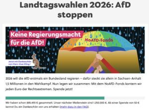 Der Campact "NoAfD-Fonds" (Screenshot Aktionsseite Campact)