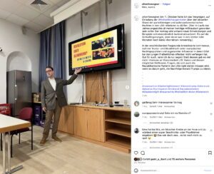 Nils Wegner bei der Freiheitlichen Jugend Wien (Screenshot Wegner Instagram, 23.10.25)