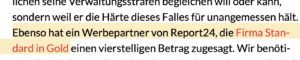 "Standard in Gold" als Werbepartner von Report24 (Screenshot 30.12.24)