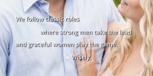 WhiteDate: "We follow classic roles where strong men take the lead and graceful women play the game. Wisely." (Screenshot WhiteDate, 4.11.25)